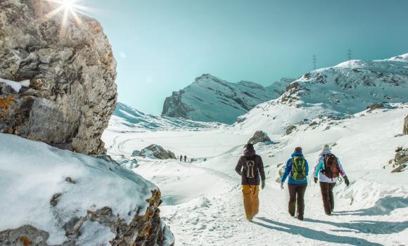 Winterwanderung von Kandersteg-Sunnbüel auf den Gemmipass 
