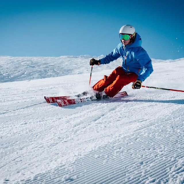 Skiing or snowboarding